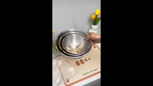 17/19/22cm Stainless Steel Mixing Bowl 🥗 Mangkuk Dapur Dengan Skala | Bekas Salad Sayur & Tepung Baking 刻度不锈钢盆