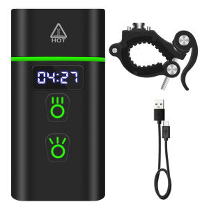 BORUiT LED Bicycle Light with Digital Power Display Rechargeable Waterproof Bike Headlamp Power Bank Function for Outdoor