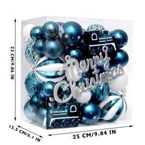 65 Pcs Shatterproof Pendants Christmas Ball Ornaments Colorful Ornament With Hanging Rings For XMAS Tree Decorations Festivals