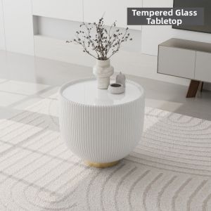 MOLORE | Scandinavian Luxury Circular Modern Minimalist Small Apartment Glass Coffee Table
