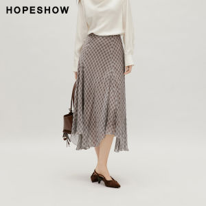 HOPESHOW | Vintage Plaid Irregularly Patchworked A-line Long Skirt