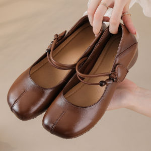 Dtnow Phụ Nữ Mary Jane Giày bệt khóa thời trang Phụ Nữ Comfort đế mềm Gót bệt Giày Ba lê