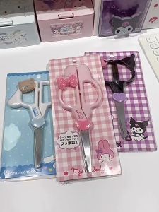Gunting Pemotong Kertas Comel Sanrio Kartun Alat Tulis Keluli Tahan Karat Pelajar / Pejabat / Rumah | Stainless Steel Cutter Cute Cartoon Scissors Stationery for Student / Office / Home | 三丽鸥不锈钢剪刀 学生文具 家用办公