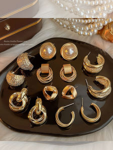 Trendy Metal Earrings Womens Versatile Simple Design High-Quality Fashionable Jewelry Ear Cuffs Korean Style  out