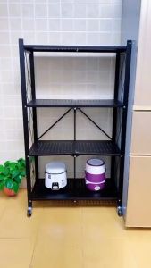 G-Wind พร้อมส่ง!!! S216 ชั้นวางของพับเก็บได้ 3/4/5ชั้น 163cm มีล้อ ประหยัดพื้นที่และจัดเก็บได้สะดวก โครงเหล็กเคลือบกันสนิม