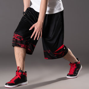 Summer plus Size Mens Beach Shorts Loose Basketball Pants Casual Trousers Youth Fashion Polyester Fiber Straight Leg Trousers