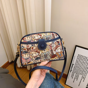 North Bag Summer New Canvas Cartoon Bear Mobile Phone Bag Fashionable Double Layer Single Shoulder Slant Cross Bag Casual Style