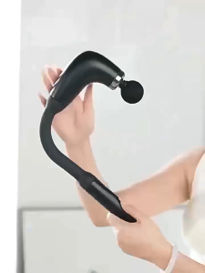 Swiss 4in1 Handheld Massager Gun with Extended Curved Handle for Back & Shoulder Body Massage GB-868