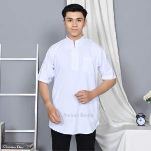 BAJU KOKO KURTA BAJU PAKISTAN DEWASA LAKI - LAKI LENGAN PENDEK BORDIR SIMPEL & ELEGANT