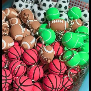 MOMO 1PC Keychain Colorful Leather Ball Keyring Backpack Pendant Kids Souvenir