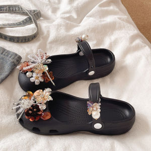 XMAW | Sweet Flowers and Pearls Ballet-style Slip-resistant Flat Heel Summer Shoes