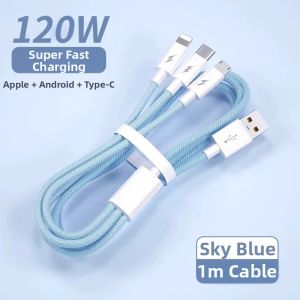 XUEEN | 3-in-1 Fast Charging Cable 120W 66W Car Charger Multi-Device Compatible