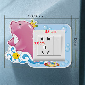 Acrylic 3D Switch Stickers Wall Decals Cute Cartoon Protection Covers Home Decor Simple Design Kitchen Oil Proof Animal Patterns