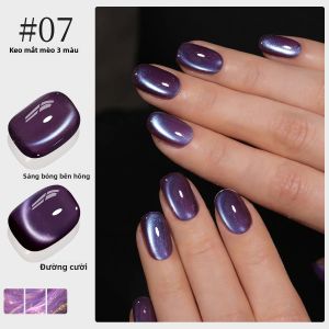 Sơn Gel Mắt Mèo Tím 15ML Loại Tẩy Được Bằng Đèn UV Có Tính Từ Dùng Cho Trang Trí Móng Tay Tự Làm Tại Nhà & Sử Dụng Tại Salon Bộ Sưu Tập Mùa Hè
