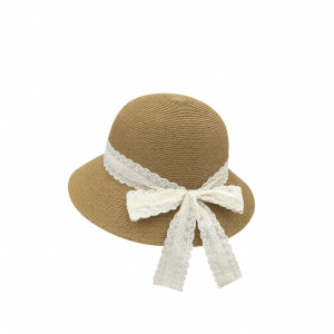 French Elegant Bow Wide Brim Straw Hat Sun Protection