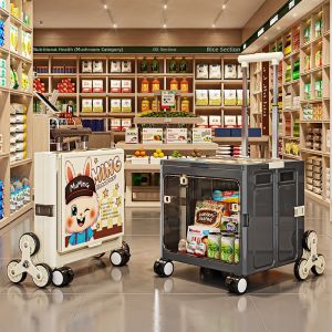 Portable Foldable Shopping Cart with Climbing Wheels