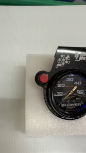 วัสบูสเทอร์โบหน้าน้ำมัน หน้าดำเข็มทอง เปลี่ยนสีได้ 5สี35-60psi พร้อมขาดำ-เงิน