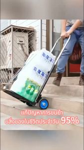 รถเข็นอเนกประสงค์ รถเข็น รถเข็นของ รับน้ำหนักได้ 120kg รถเข็นสำหรับขนของ พกพาสะดวก 2ล้อ ที่จับฟองน้ำกว้างขึ้น พับได้วัสดุหนา ของขวัญ 3 เชือกผูกพัน