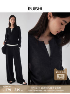 Ruishii Casual Long Sleeve T-Shirt Womens Loose Fit Color Block Simple Style Spring Autumn Comfortable Slimming Pants