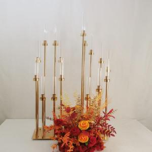 Golden Romantic Wedding Pathway Candelabra
