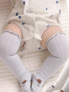 ถุงเท้าเด็กผ้าฝ้ายแท้ยาวถึงเข่าสำหรับฤดูใบไม้ผลิและฤดูใบไม้ร่วง สำหรับเด็กวัย 0-1 ปี ถุงเท้าลำลองสำหรับเด็กชายและเด็กหญิง