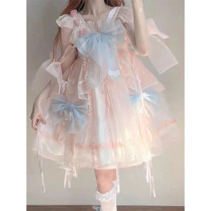 ชุดเจ้าหญิงโลลิต้าน่ารักสําหรับผู้หญิงผู้ใหญ่กระโปรงทรงเอเอเอวสูงสไตล์หวานเหมาะสําหรับงานเลี้ยงวันเกิดและคอสเพลย์