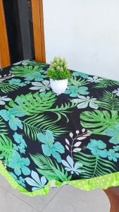 TAPLAK MEJA KAIN RUMBAI PERSEGI SEGI EMPAT UKURAN 120 X 120 CM ANEKA MOTIF