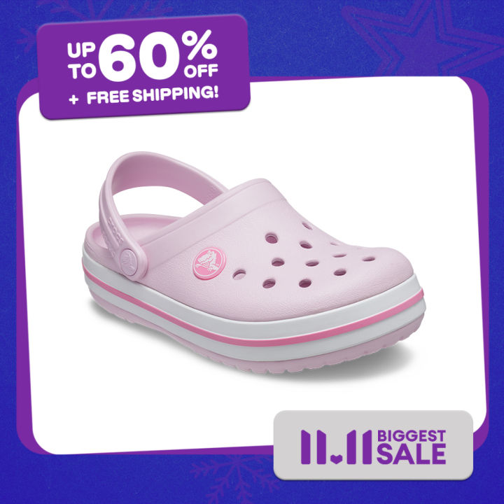 Crocs Kids Crocband Clog in Ballerina Pink Ballerina Pink Slip-On
