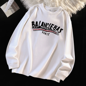 Extra Large Size Long Sleeve Pure Cotton Mens T-shirt Casual round Neck Spring Autumn Trendy Versatile Comfortable Breathable