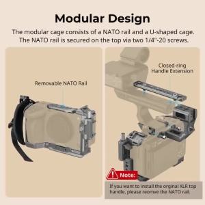 SmallRig 4771 4830 HawkLock Quick Release Advanced Camera Cage Kit for Sony FX3 FX30 with Top Handle & Cable Clamp