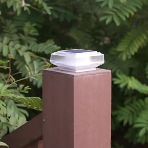 Vimite Solar Post Lamp Outdoor Waterproof Intelligent Light Control Wall Lamp Street Night Light For Courtyard Park Road Lighting