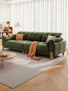 Vintage & Cream Style Sofa Corduroy Rubberwood