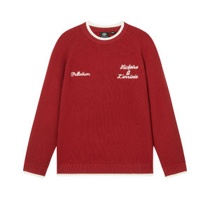 Áo Sweater Cổ Tròn Đơn Giản Màu Đối Chọi Bản Giới Hạn