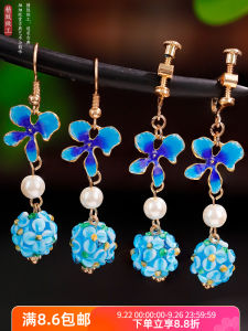 ต่างหูดอกไม้ไหมฝรั่งเศสสไตล์โบราณ เครื่องประดับผู้หญิง ตกแต่งผม เครื่องประดับ ต่างหู คอลเลกชันฤดูใบไม้ผลิ 2024