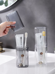 Portable High-End Toothbrush Cup with Lid Dustproof Storage Box for Travel Outdoors Student Dormitory Toothpaste Comb Organizer