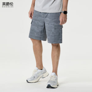 Enjeolon | Vintage Camouflage Work Shorts Loose Fit Lightweight