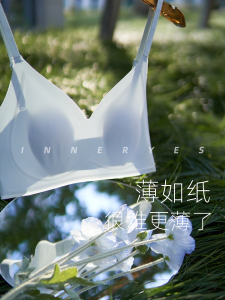 Inner Yes Rabbit Ear Ultra-Thin Seamless Bra Womens Summer Thin Style Bra Large Chest Appears Small Fixed Double Strap