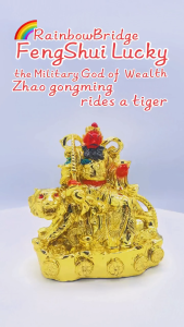 The Wealthy God Zhao Gongming rides a tiger FOR BUSINESS SUCCESS & FINANCE #Size: H14cm
