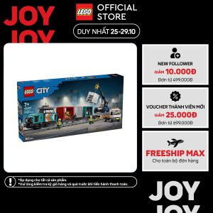 LEGO CITY 60509 Đồ Chơi Lắp Ráp Tàu Hàng Cảng Biển Kèm Cần Cẩu & Xe Tải (803 chi tiết)