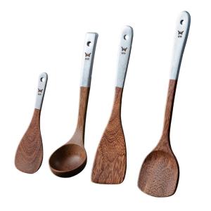 SUNCHA | Heat Resistant Wooden Cooking Spoon for Non-Stick Pans