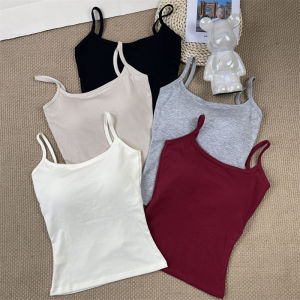 Hong Kong Style Spicy American Clothing Wine Red Color Small Strap Vest Women Can Wear outside Or inside High Sensation Beautiful Back