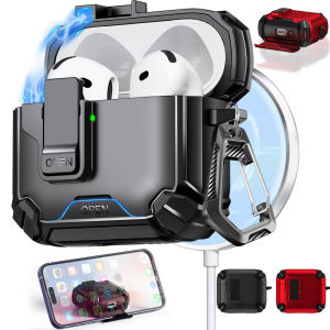 For Magsafe Wireless Charging Earphone Case For Samsung Buds 3 Pro Case Galaxy Buds3 Pro Cases Magnetic Automatic Lock With Hook