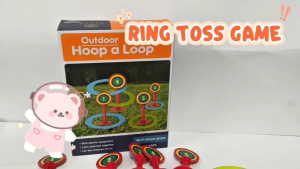 Kids Ring Toss Throwing Game With Target Pegs & Hoops Educational Outdoor Activity Toy | Sport Games | Ready Stock