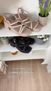 Sandal Selop Wanita Wedges Import Balance Tali Silang Hak Tinggi 2317