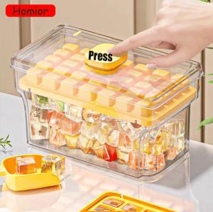 Homior 68 Grid Press Ice Making Artifact with Shovel and Storage Box Ice Cube Maker Tray for Beer Quick-freeze Kitchen Gadget