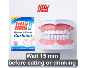 Fittydent Super DENTURE ADHESIVE CUSHION for Lower Dentures (Exp: 2029)
