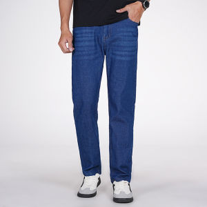 Mens Light Business Slim Fit Elastic Fabric Black Jeans 2025Autumn Winter High End Stretch Fabric Casual Long Pants Plus Size 40