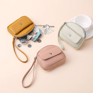 Mini Coin Purse Ladies Genuine Leather Large Capacity Card Holder Zipper Storage Multifunctional Small Wallet Handbag