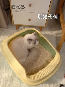 Cat litter box splash-proof semi-enclosed elevated cat toilet cat basin oversized cat pet supplies Kotak pasir kucing yang sangat besar 猫砂盆