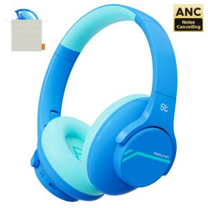 ANC Wireless Bluetooth Headphones for Kids Age 6-18 Hearing Protection Over Ear Headset with Mic for Airplan/Travel/School